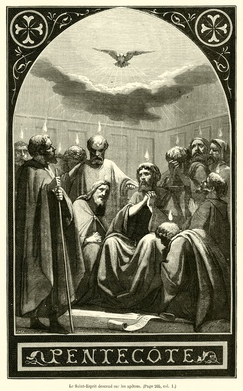 The Holy Spirit Descends on the Apostles (engraving) by French School