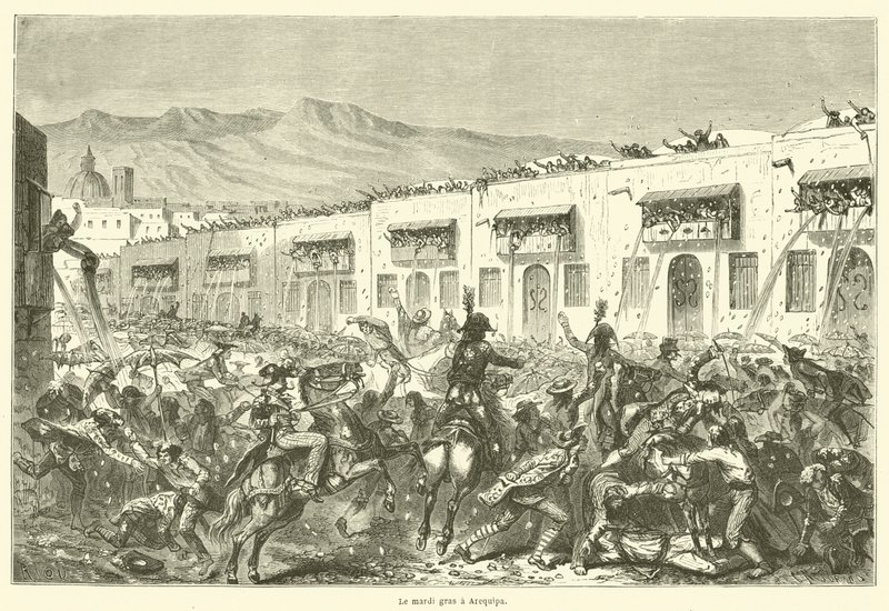 Mardi Gras in Arequipa (engraving) by French School