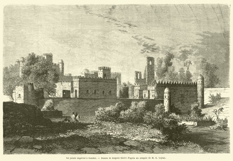 The Imperial Palace in Gondar (engraving) by French School