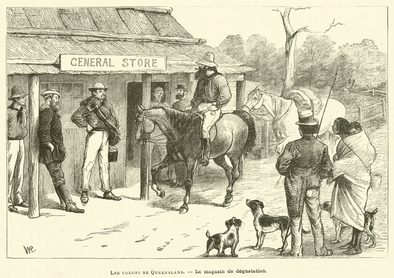 The Settlers of Queensland (engraving) by French School