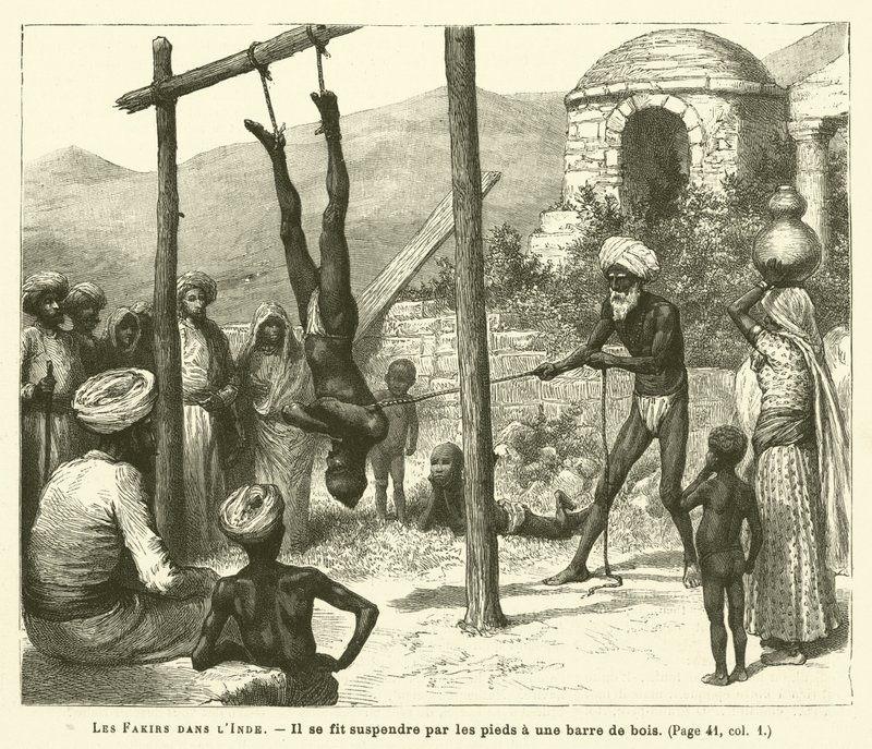 The Fakirs in India (engraving) by French School
