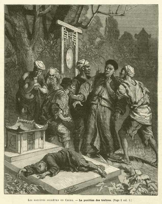 Secret Societies in China (engraving) by French School