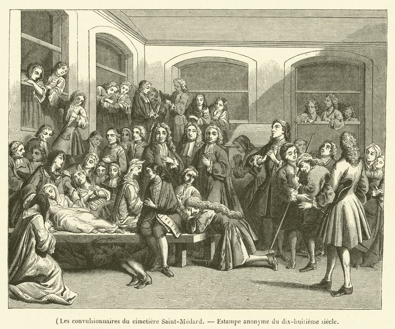 The Convulsionaries of the Saint-Medard Cemetery (engraving) by French School