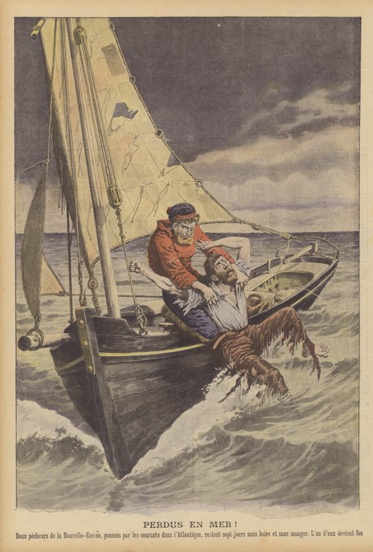 Lost at sea! by French School