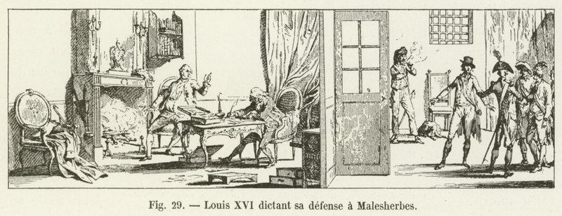 Louis XVI Dictating His Defense to Malesherbes by French School