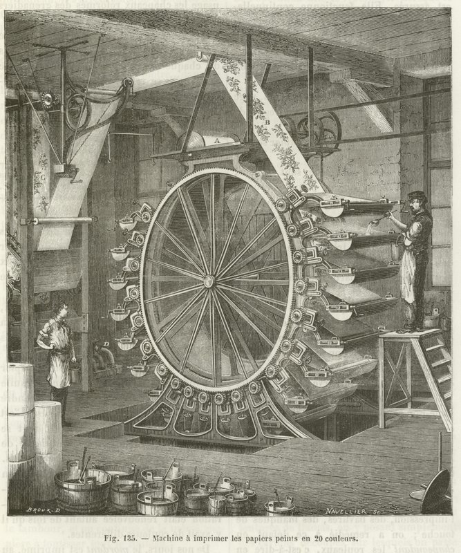 Machine for Wallpaper Production by French School