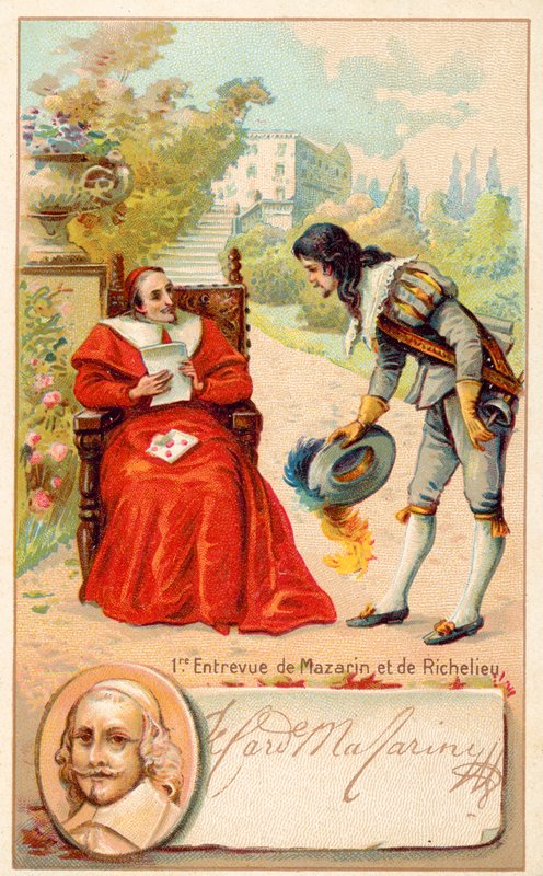 Meeting of Cardinal Richelieu and Jules Mazarin by French School