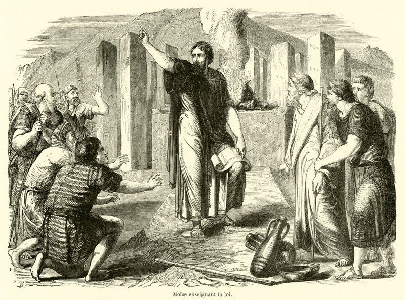 Moses Teaching the Law by French School