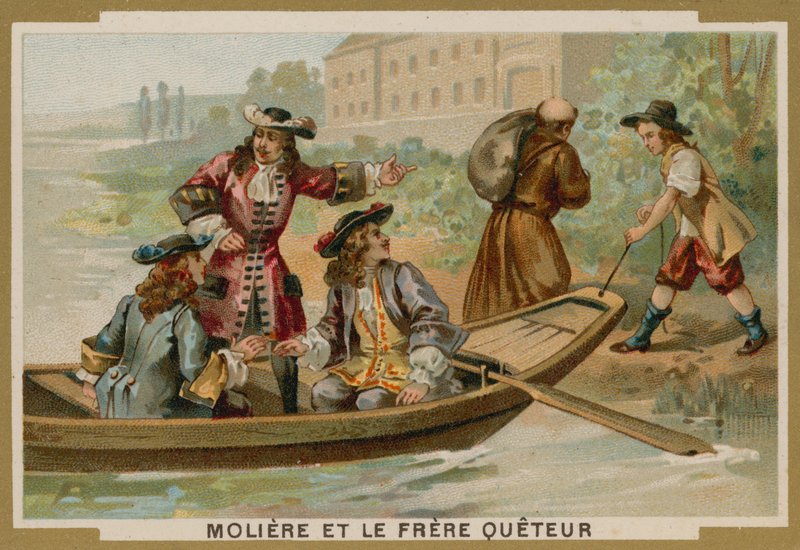 Moliere and the Mendicant Friar by French School