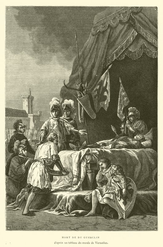 Death of du Guesclin (engraving) by French School