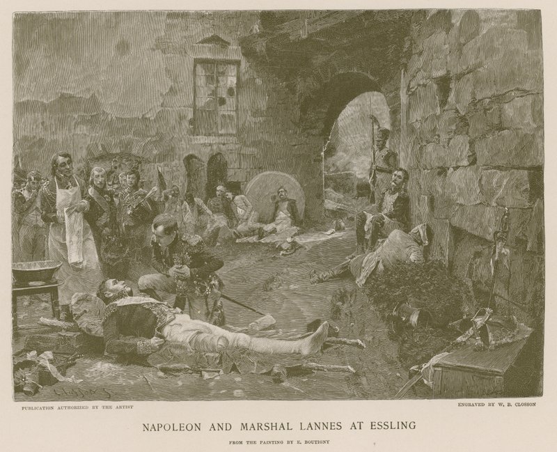 Napoleon and Marshal Lannes at Essling by French School