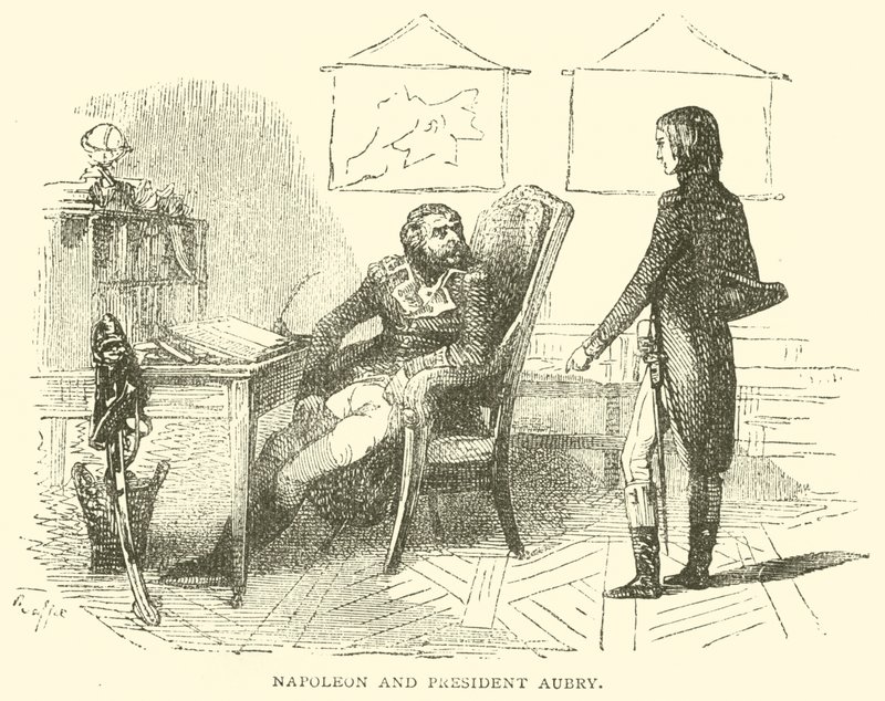 Napoleon and President Aubry by French School