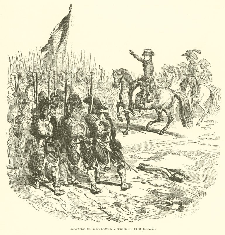 Napoleon Reviewing Troops for Spain by French School