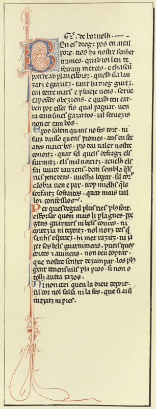 Page of Troubadour Poetry by French School