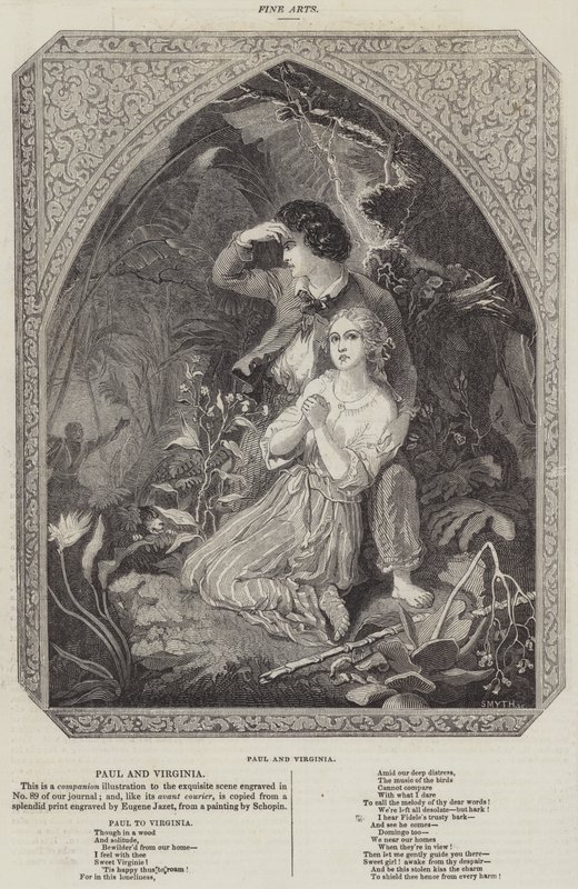 Paul and Virginia (engraving) by French School