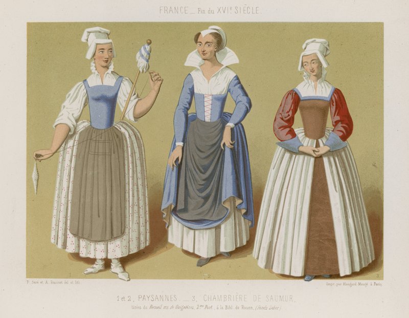 Peasant and the chambermaids of Saumur by French School