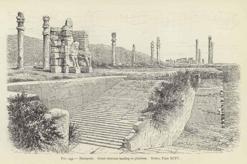 Persepolis, Great Staircase Leading to Platform by French School