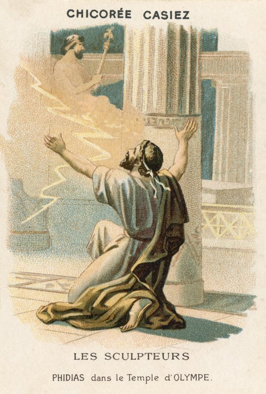 Phidias in the Temple of Olympus by French School