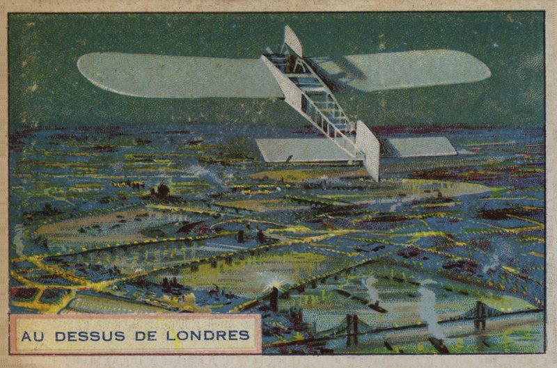 Plane over London by French School