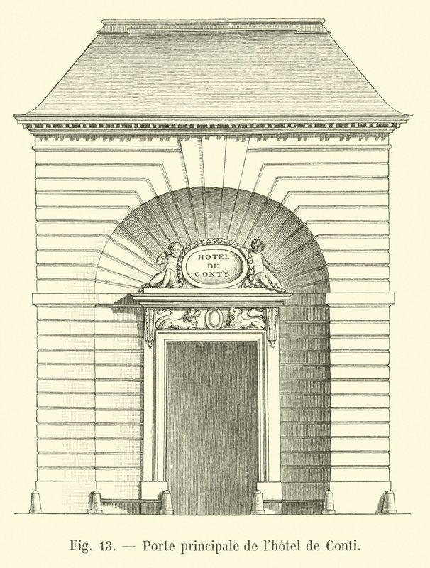 Main gate of the Hotel de Conti by French School