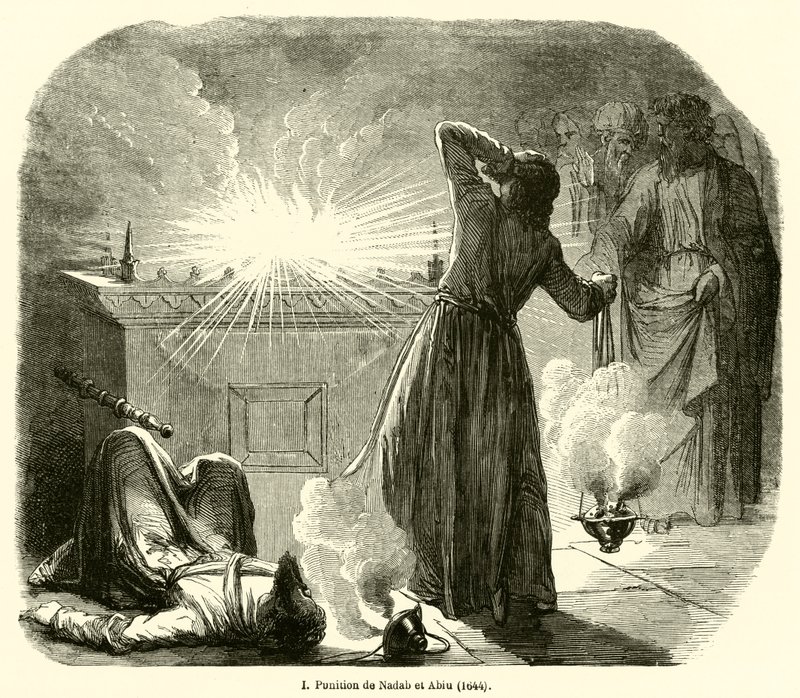 Punishment of Nadab and Abihu by French School