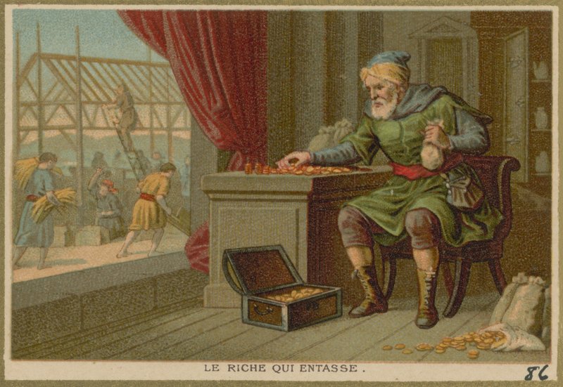 Rich Man Counting His Money by French School