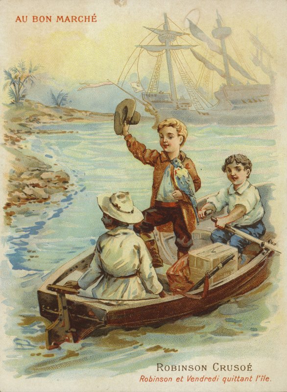 Robinson Crusoe in Rowing Boat by French School