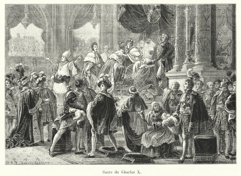 Coronation of Charles X (engraving) by French School