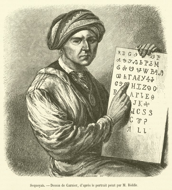 Sequoyah (engraving) by French School
