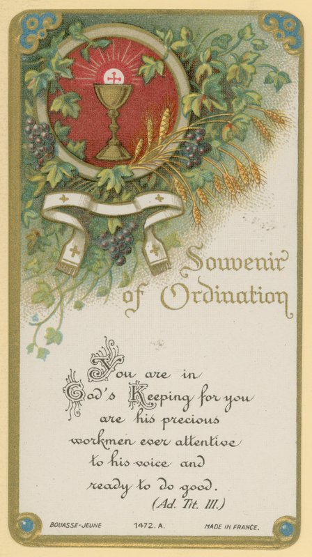 Souvenir of Ordination by French School