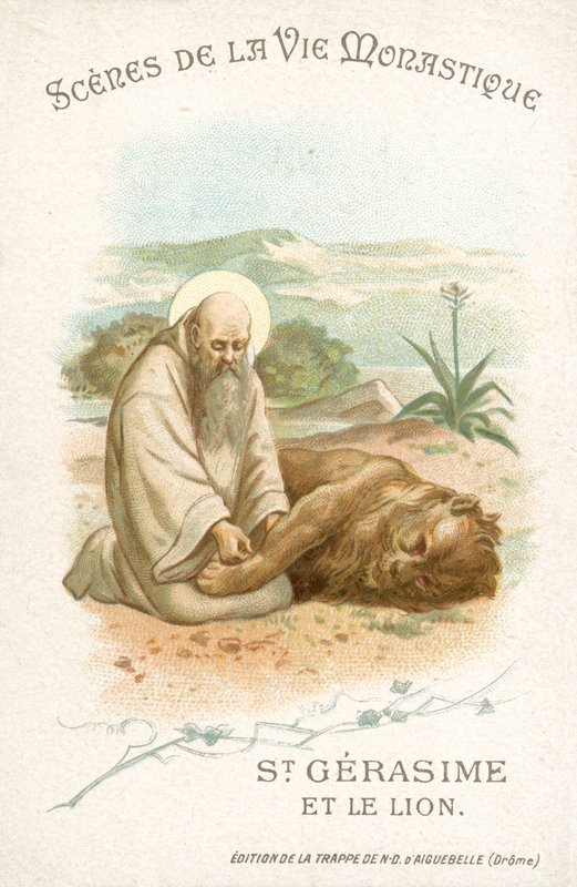 St Gerasimus and the lion by French School
