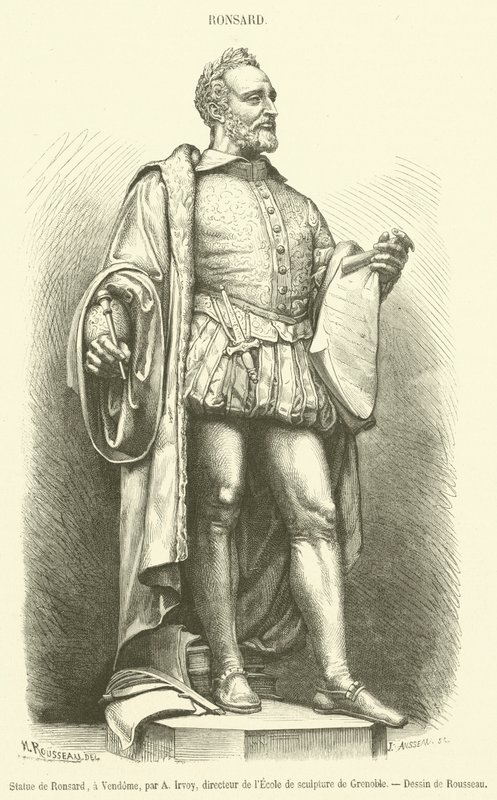Statue of Ronsard, in Vendome (engraving) by French School