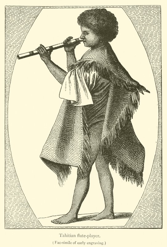 Tahitian Flute-Player by French School