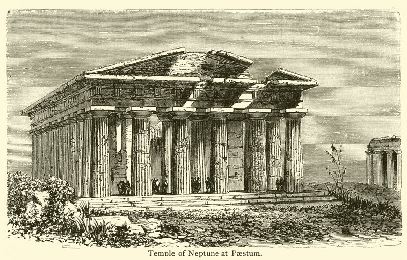 Temple of Neptune at Paestum by French School