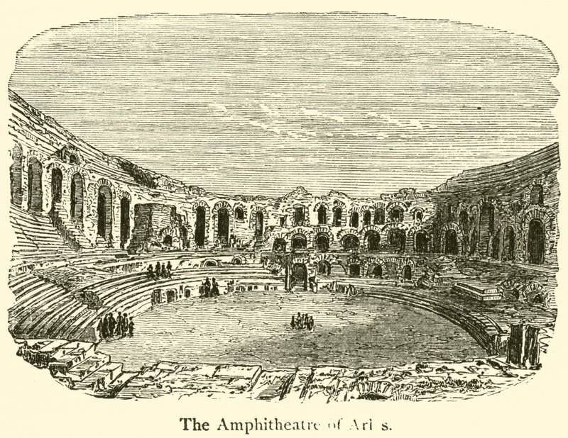 The Amphitheatre of Arles by French School
