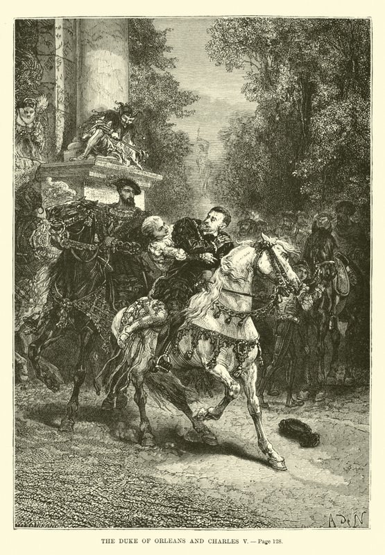 The Duke of Orleans and Charles V by French School
