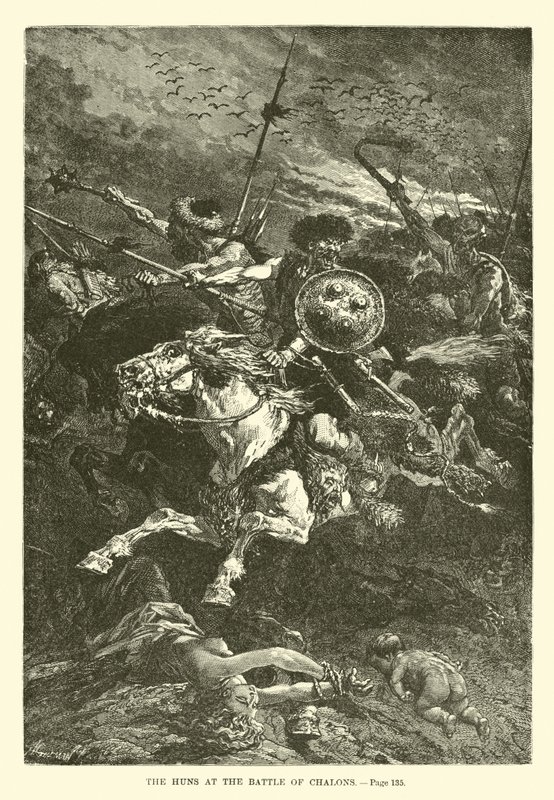 The Huns at the Battle of Chalons by French School