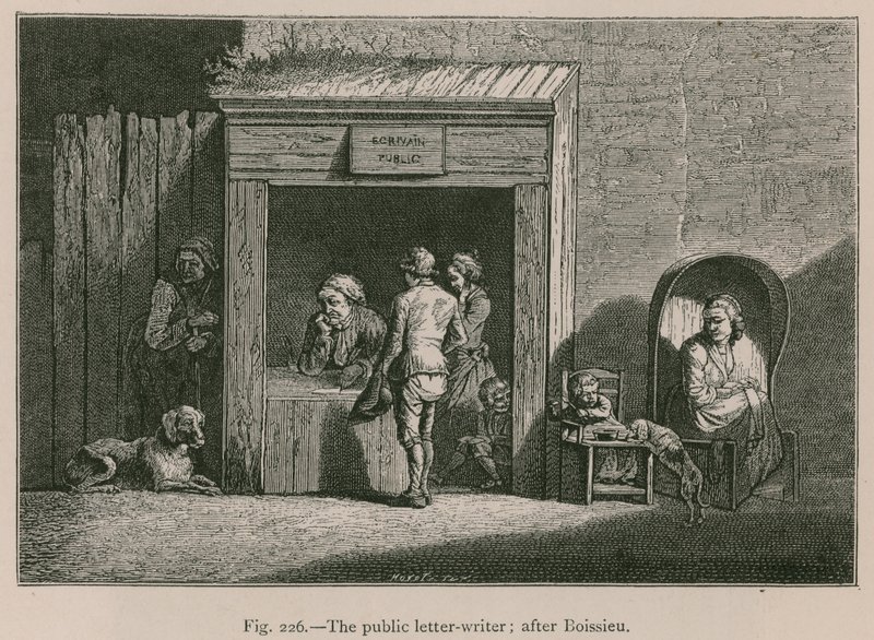 The Public Letter-Writer; after Boissieu by French School