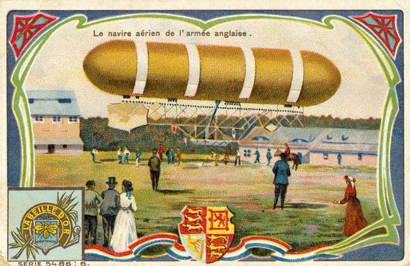 The Aerial Ship of the English Army by French School