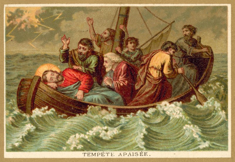 The calming of the storm by French School