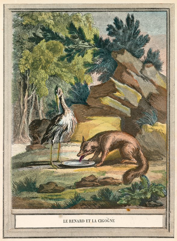 The Fox and the Stork by French School