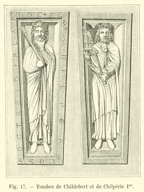 Tombs of Childebert and Chilperic I by French School