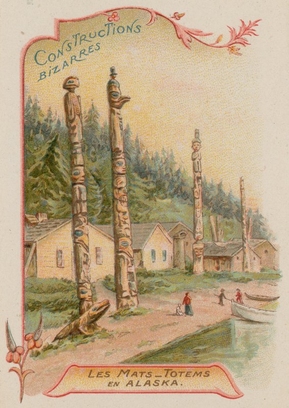 Totem poles in Alaska by French School