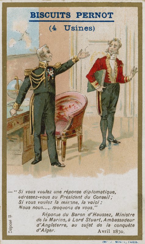 Trade card issued with Biscuits Pernot by French School