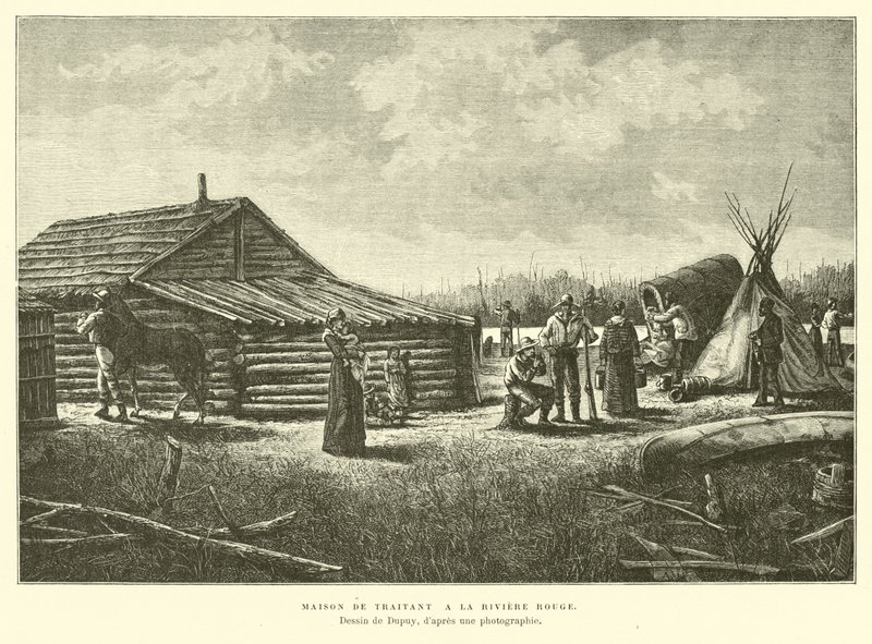Trading Post on the Red River, Canada by French School