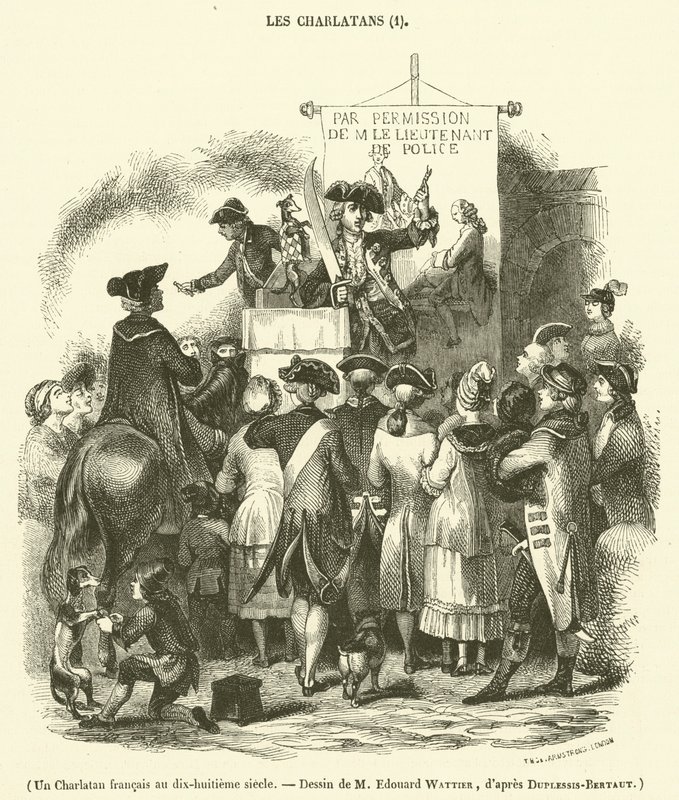 A French Charlatan in the Eighteenth Century (engraving) by French School