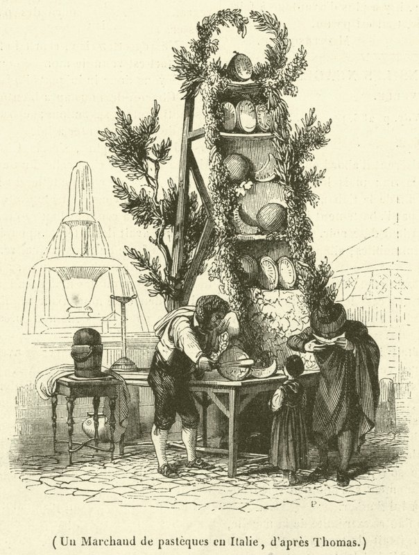 A Watermelon Merchant in Italy by French School