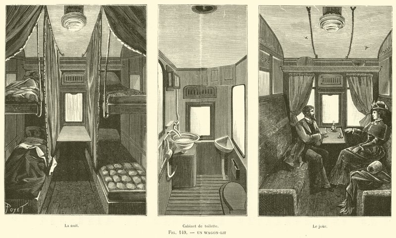 Sleeping Car (engraving) by French School