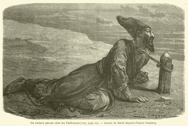 A Persian Slave among the Turkomans (engraving) by French School
