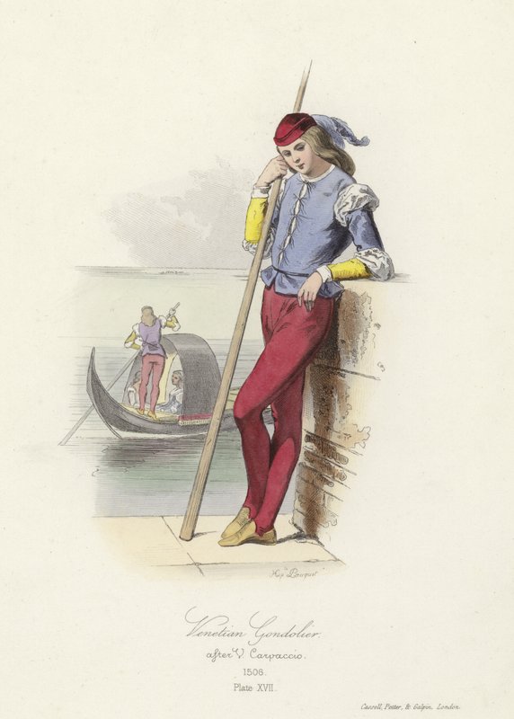 Venetian gondolier by French School